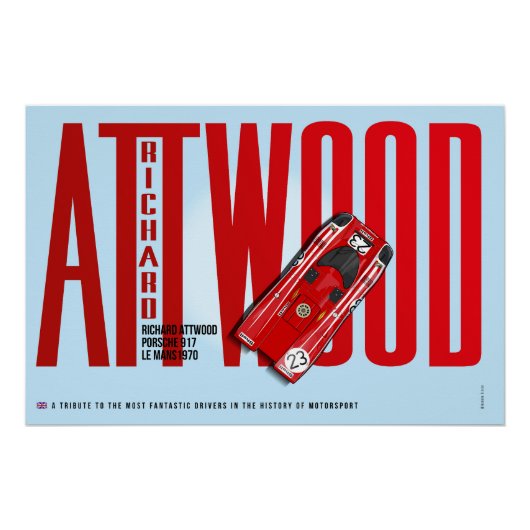 Poster Richard Attwood P 917 Hommage (Devant)