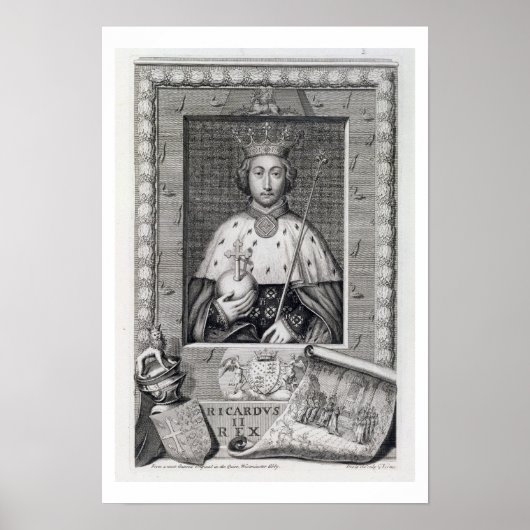 Poster Richard II (1367-1400) Roi d'Angleterre 1377-99, a (Devant)