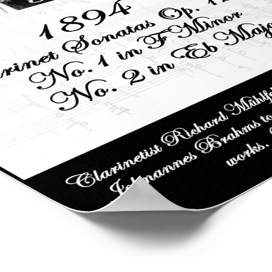 Poster Richard Mühlfeld, Clarinétiste, a inspiré Brahms (Coin)