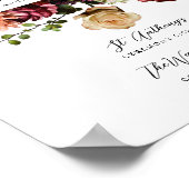 Poster Richesse du printemps Mariage floral Bienvenue (Coin)