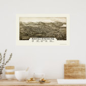 Poster Richfield Springs, NY Carte panoramique - 1886 (Cuisine)