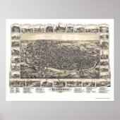 Poster Richmond, IN Panoramic Map - 1884 (Devant)