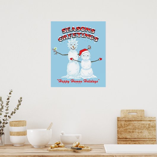 Poster Rick et Morty | Bonnes Fêtes de snowmen (Cuisine)