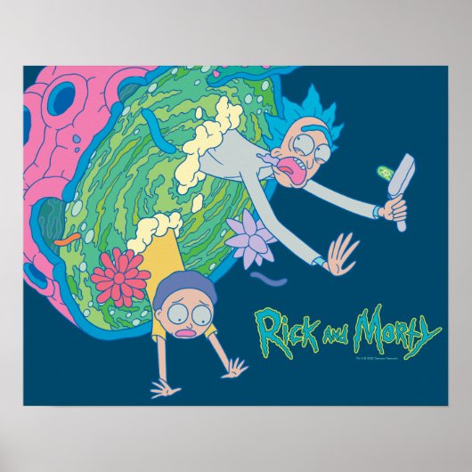 Poster RICK ET MORTY™ | Décrochage du portail infecté (Devant)