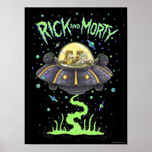 Poster RICK ET MORTY™ Graphique de vol spatial illustré