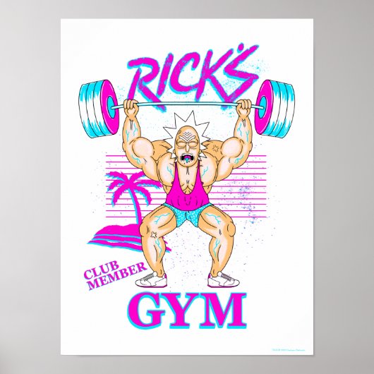 Poster RICK ET MORTY™ | Membre Rick's Gym Club (Devant)