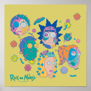 Poster RICK ET MORTY™ Motif de la famille Smith infect