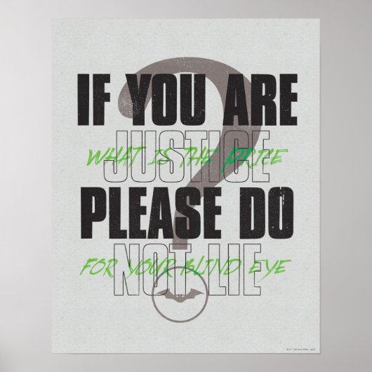 Poster Riddler - Si Vous Êtes Justice S'Il Vous Plaît Ne (Devant)