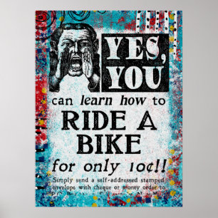 Poster Ride A Bike - Funny Vintage Ad