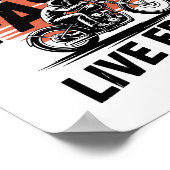 Poster Ride Fast Live Bicyclist T-shirt (Coin)