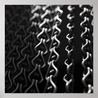 Poster Rideau métallique noir et blanc