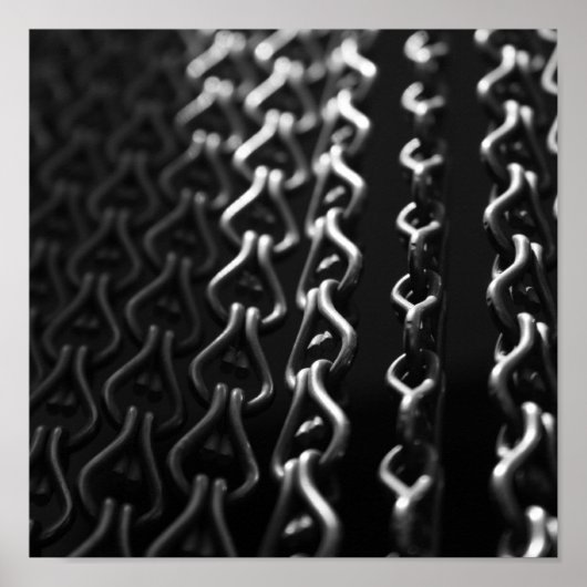 Poster Rideau métallique noir et blanc (Devant)