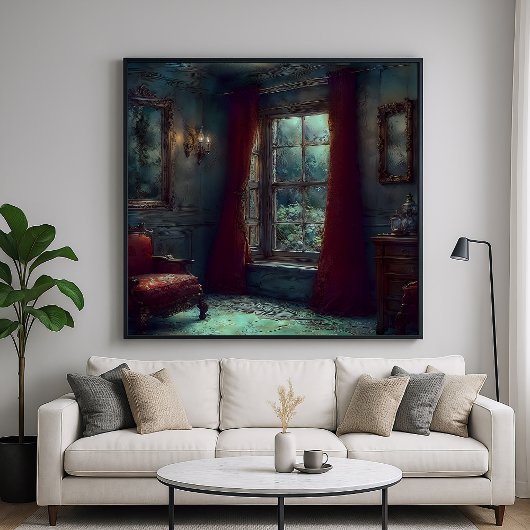 Poster Rideaux rouges - Art intérieur impressionniste