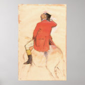 Poster Rider en Red Coat par Edgar Degas (Devant)