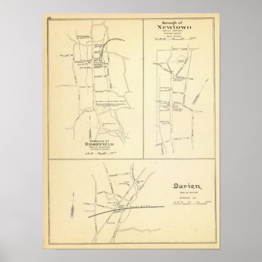 Poster Ridgefield, Newton, Darien (Devant)