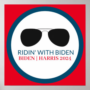 Poster Ridin' avec lunettes Biden Aviator 2024