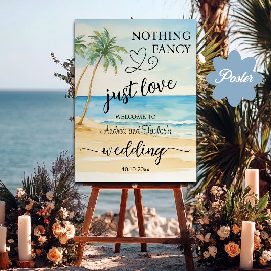 Poster Rien De Fancy Just Love Élégant Mariage Accueil