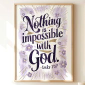 Poster Rien N'Est Impossible : Luc 1:37 Art Print