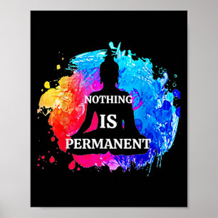 Poster Rien N'Est Permanente Bouddhisme Méditation Bouddh