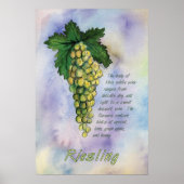Poster Riesling White Vin Graphiques Art Imprimer (Devant)
