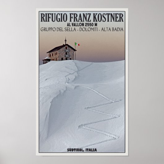 Poster Rifugio Franz Kostner - Südtirol, Italie (Devant)