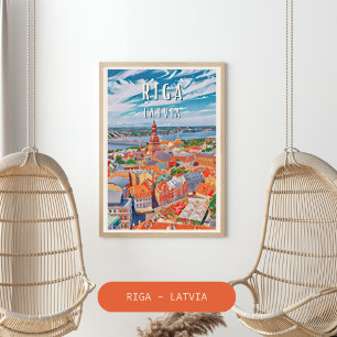 Poster Riga, joyau de la Baltique