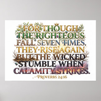 Poster Righteous Rise Again Though They Fall Seven Times