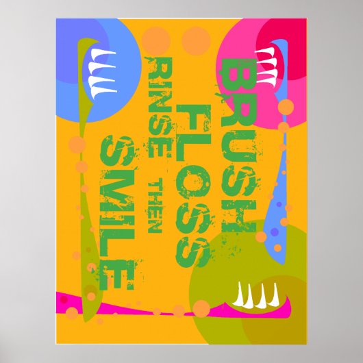 Poster Rincer la brosse, puis SOURIRE ! (Devant)