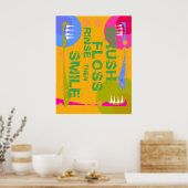 Poster Rincer la brosse, puis SOURIRE ! (Cuisine)