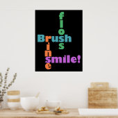 Poster Rincer la brosse, puis SOURIRE ! (Cuisine)