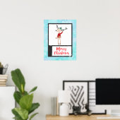 Poster Rindeer De Noël Dans Un Gros Chaud (Bureau à domicile)