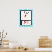 Poster Rindeer De Noël Dans Un Gros Chaud (Cuisine)
