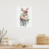 Poster Rindeer De Noël Pour Pépinière (Cuisine)