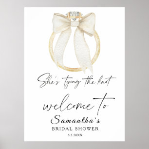 Poster Ring Bow Elle attache le noeud Bienvenue nuptiale