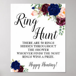 Poster Ring chasse jeu Douche nuptiale signe floral marin