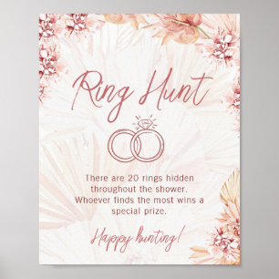Poster Ring Hunt Boho Bohemian Wedding shower Jeu