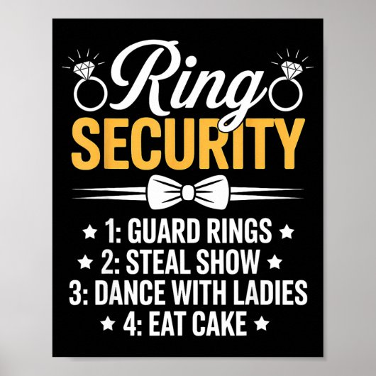 Poster Ring Security Wedding Party Funny Ring Bearer  (Devant)