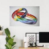 Poster Rings de Rainbow Wedding pour l'Equality (Bureau à domicile)