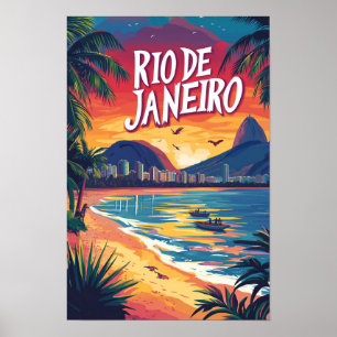 Poster Rio de Janeiro Brésil Illustration Voyage