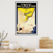 Poster Rio De Janeiro Brésil Linhas Condor Aereas (Cuisine)