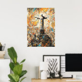 Poster Rio de Janeiro Christ Rédempteur Drip abstrait (Bureau à domicile)