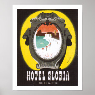 Poster Rio de Janeiro de Gloria d'hôtel (blanc)