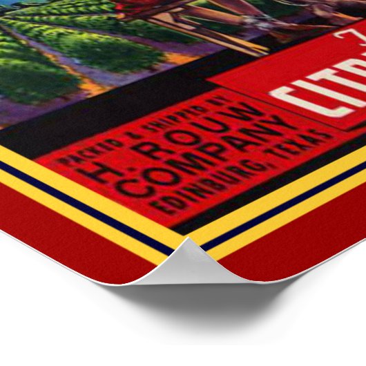 Poster "Rio Moon" Agrumes des années 1940 Ad-12x16 (Coin)