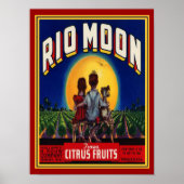 Poster "Rio Moon" Agrumes des années 1940 Ad-12x16 (Devant)