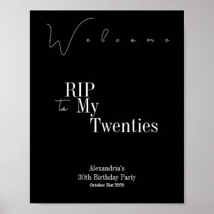 Poster RIP 20s Fête 30e anniversaire Bienvenue