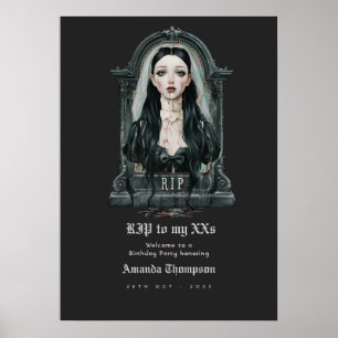 Poster RIP à mes XX ans Invitation d'anniversaire gothiqu