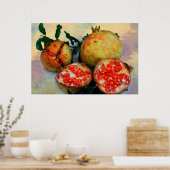Poster Ripe Pomegranates Paint, effect (Keuken)
