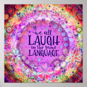 Poster Rire dans la même langue Purple Inspirational (Devant)