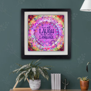 Poster Rire dans la même langue Purple Inspirational