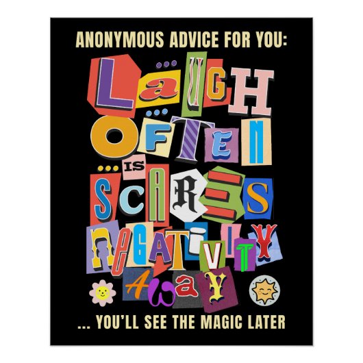 Poster Rire Souvent - Typographie Positive Conception de  (Devant)